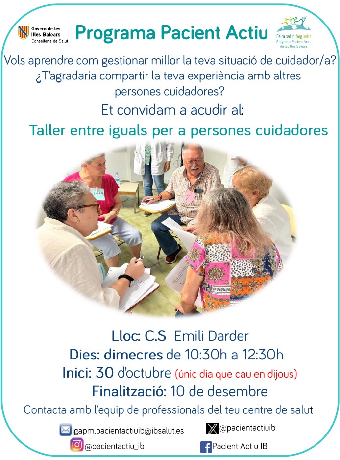 Taller entre iguales para personas cuidadoras